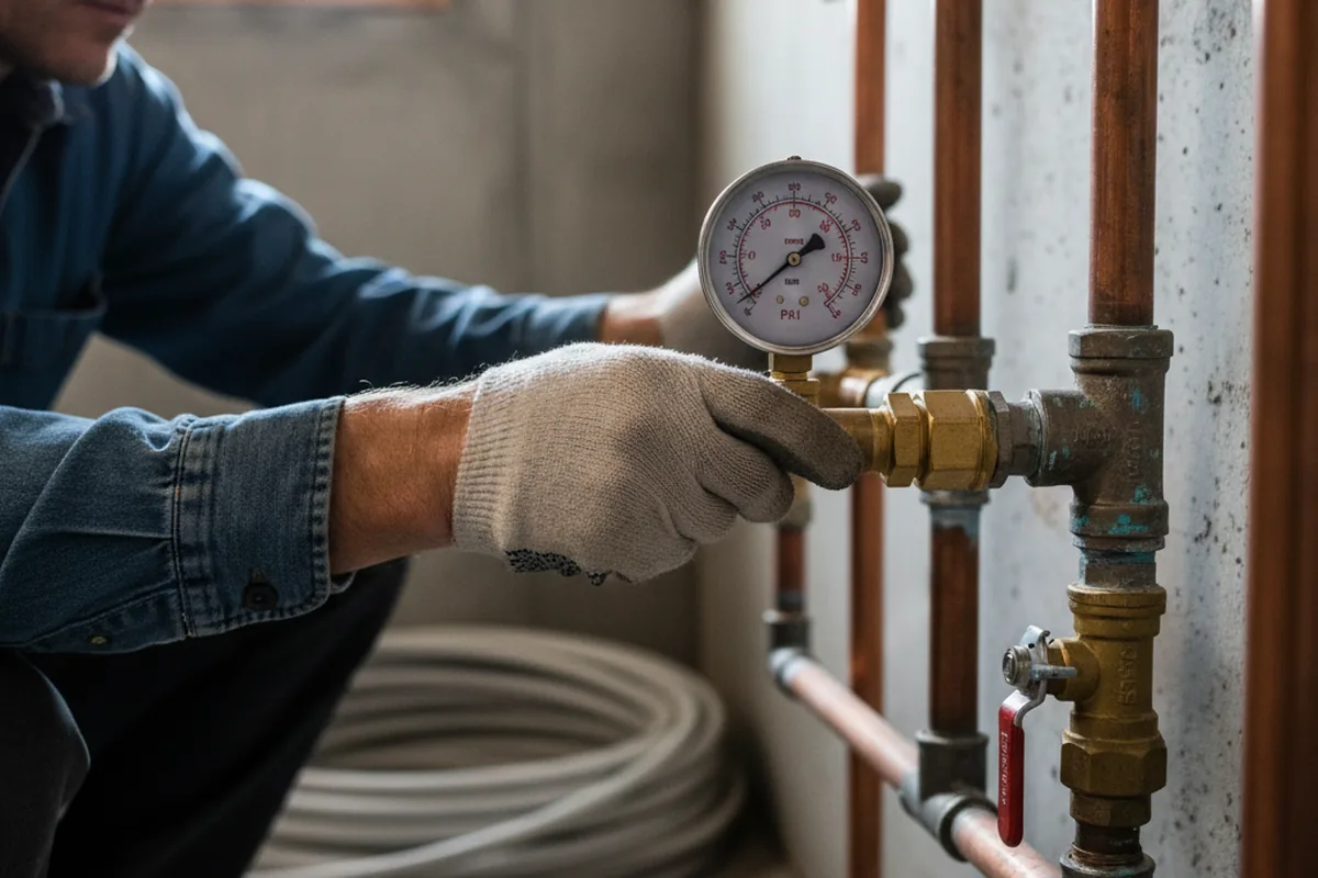 Pressure testing a repaired line during Water Line Repair in Mabelvale
